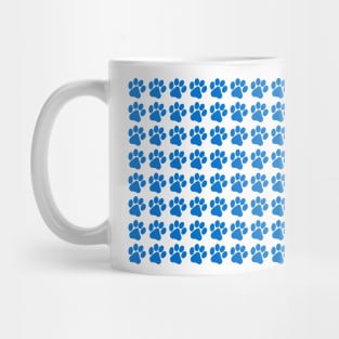 Bright Blue Paw Prints Mug